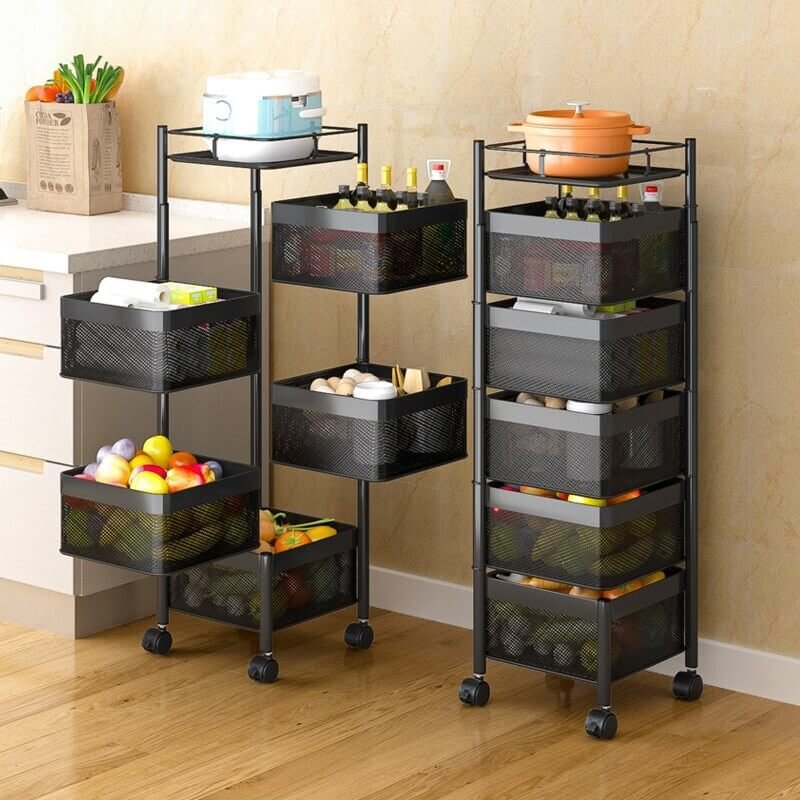 5 Layer Square Movable Storage Rack
