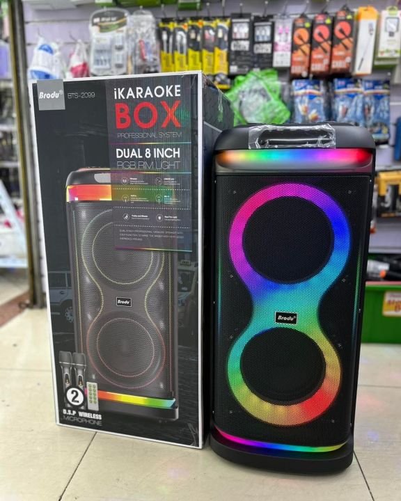 Brodu BTS-2099 iKaraoke Dual 8 Inch Bluetooth Speaker