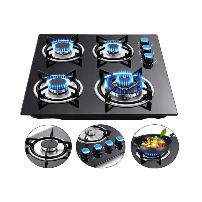 HappyHome Glass Top 4 Burner Gas Cooker image 2