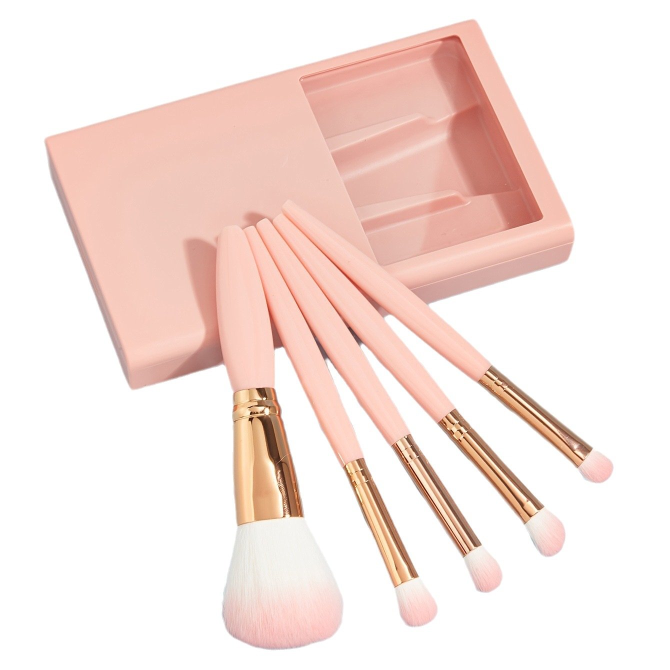 5 Pcs Travel Makeup Brush With Mirror image 2