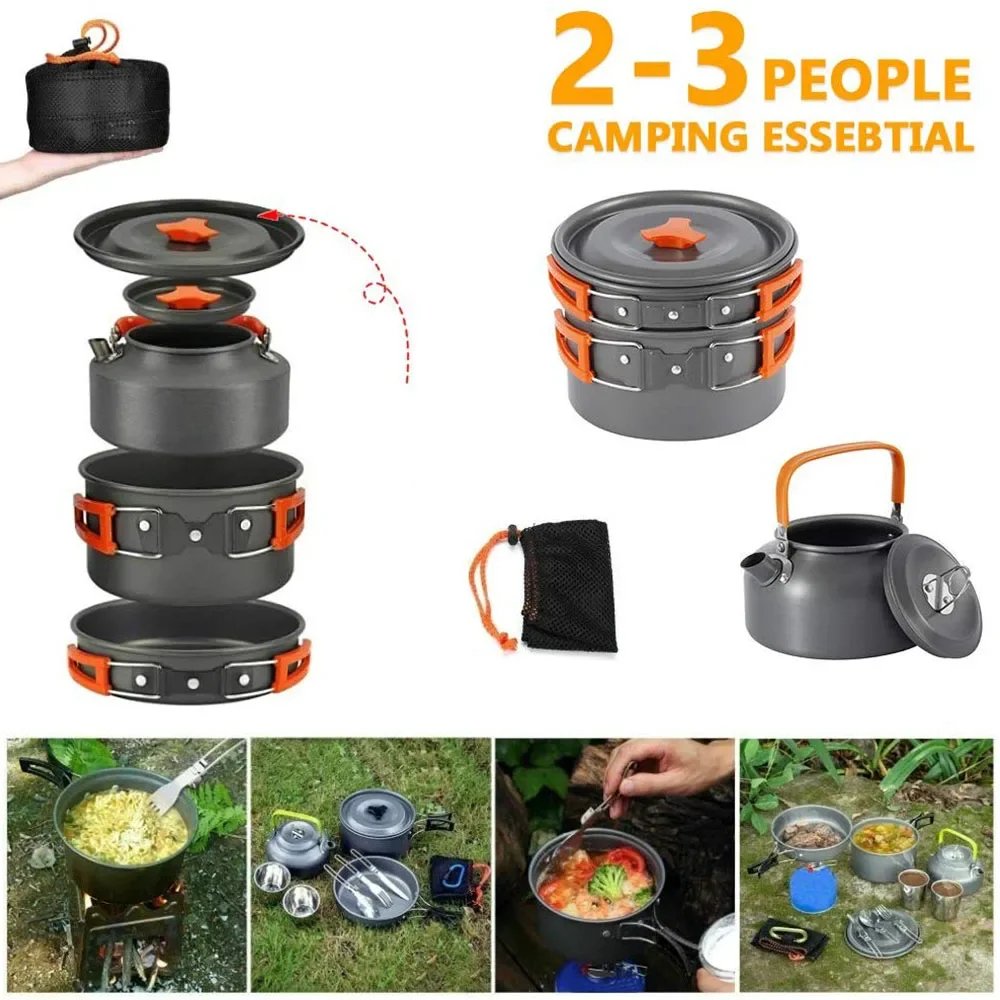 3 Pcs Aluminum Camping Cookware Set image 5