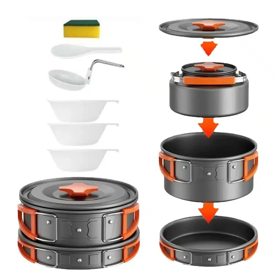 3 Pcs Aluminum Camping Cookware Set image 6