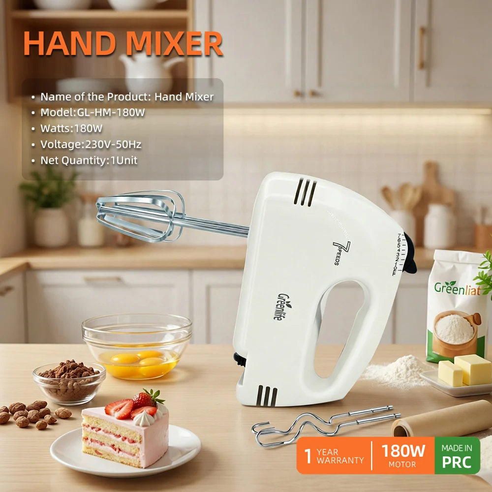 Greenlife 7-Speed Electric Hand Mixer (180W)